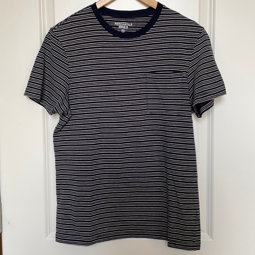 J Crew Blue and White Striped Tee